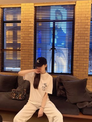 Oversized Graphic Print Short Sleeve T-Shirt - Lavender view 4
