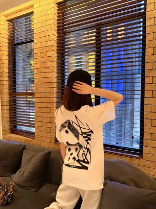 Oversized Graphic Print Short Sleeve T-Shirt - Lavender view 6