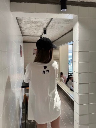 White Oversized Graphic Print Short Sleeve T-Shirt view 6
