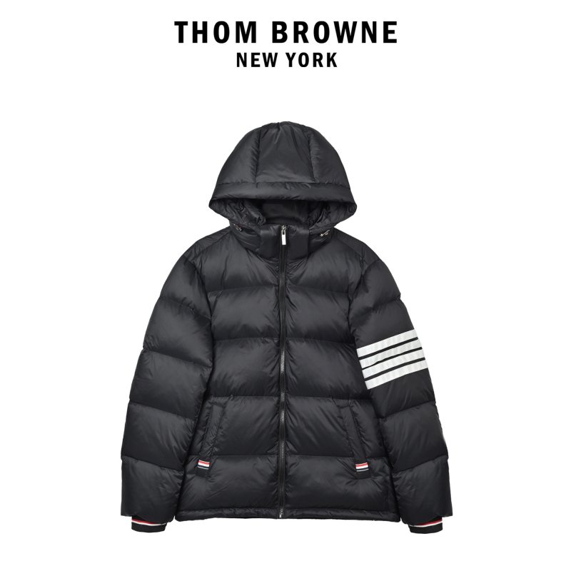 Black & Navy Colorblock Puffer Down Jacket view