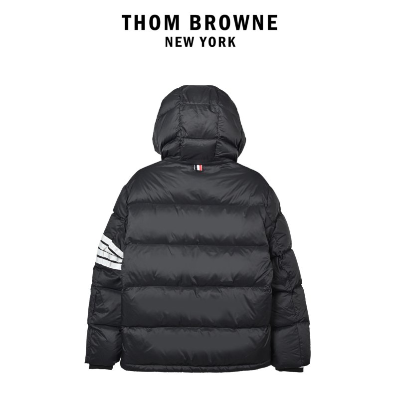 Black & Navy Colorblock Puffer Down Jacket view