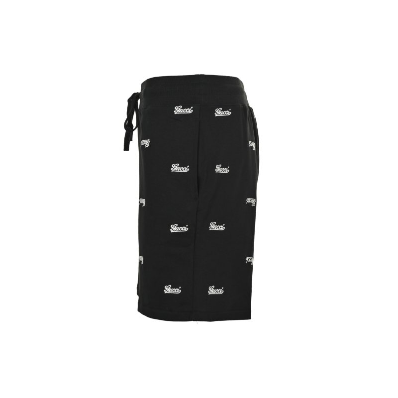 Black Logo Embroidered Shorts view