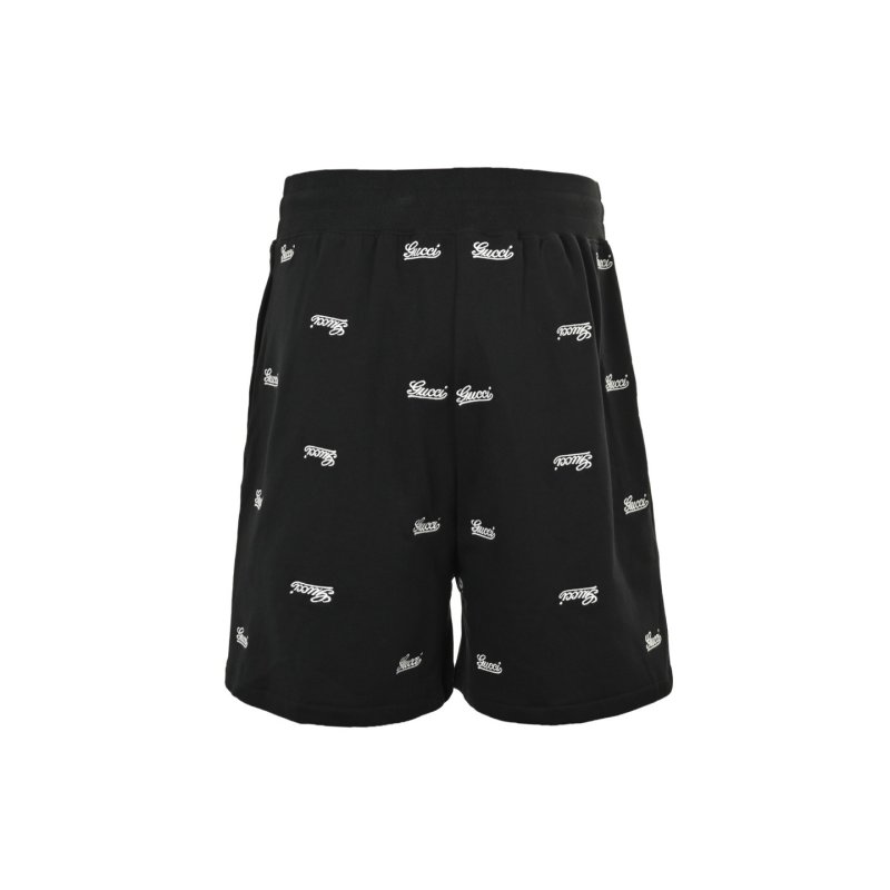 Black Logo Embroidered Shorts view