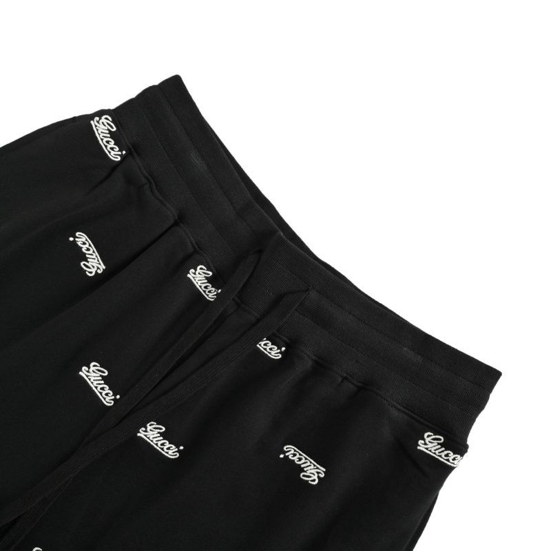 Black Logo Embroidered Shorts view