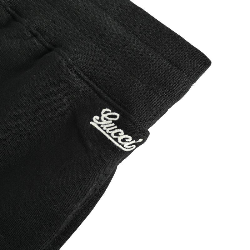Black Logo Embroidered Shorts view