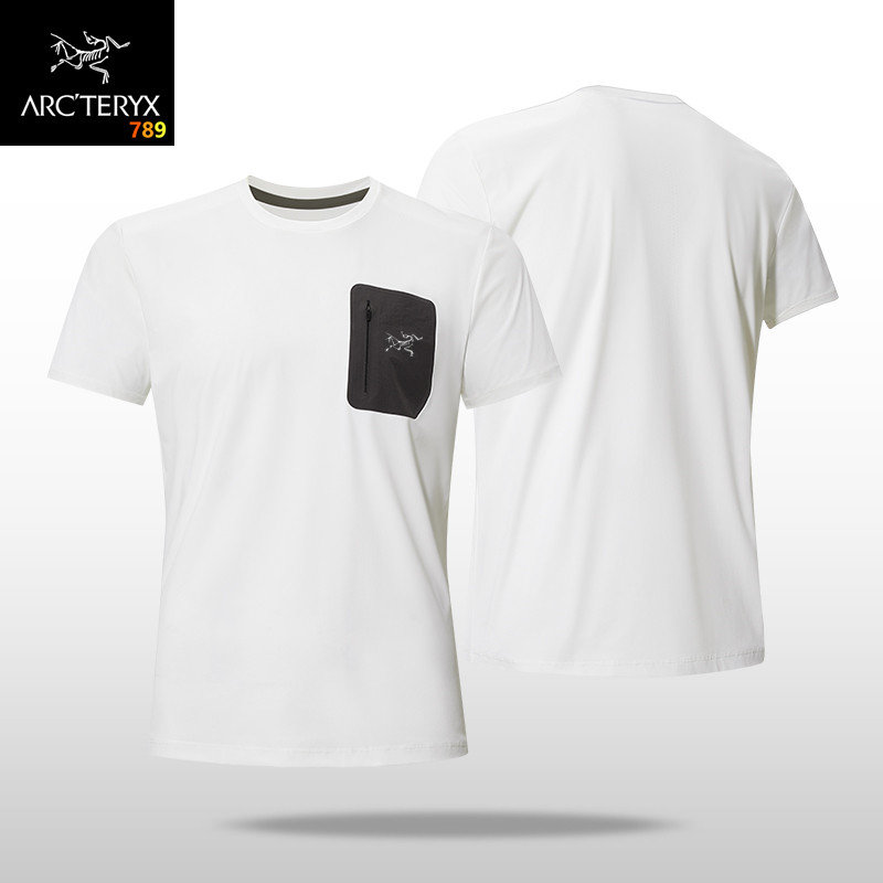 Arc'teryx White Crew Neck Short Sleeve T-Shirt with Pocket