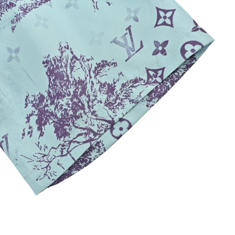 Louis Vuitton Monogram Print Short Sleeve Shirt Light Blue view