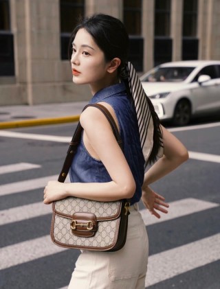 Gucci 1955 Horsebit Saddle Bag Beige/Brown