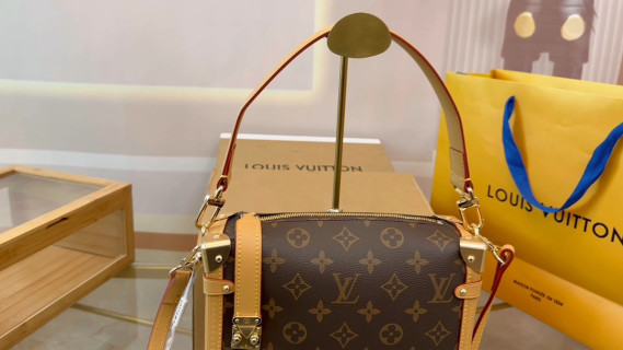 Louis Vuitton Monogram Canvas Shoulder Bag Brown