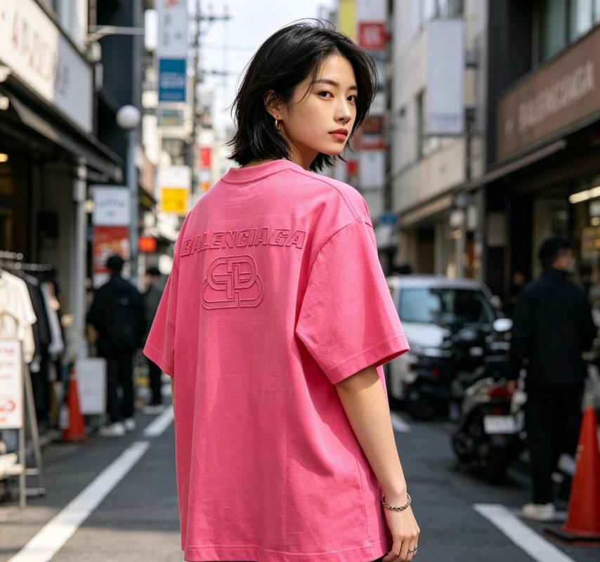Pink Embroidered Oversized T-Shirt view