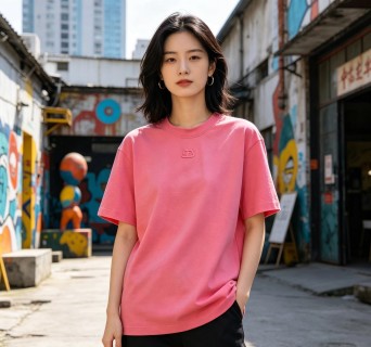 Pink Embroidered Oversized T-Shirt view 4