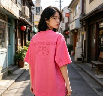 Pink Embroidered Oversized T-Shirt view 6