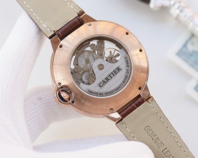 Cartier Ballon Bleu 44mm Skeleton Automatic Steel Watch view 9