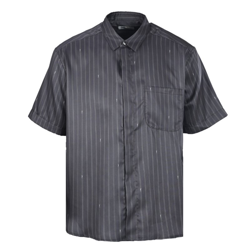 Charcoal Pinstripe Short Sleeve Shirt view