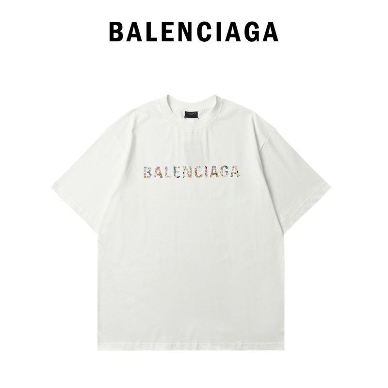 Balenciaga Logo White Short Sleeve T-Shirt view