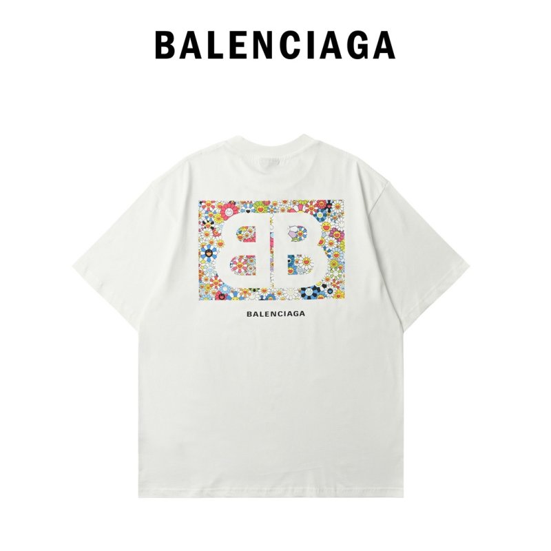 Balenciaga Logo White Short Sleeve T-Shirt view