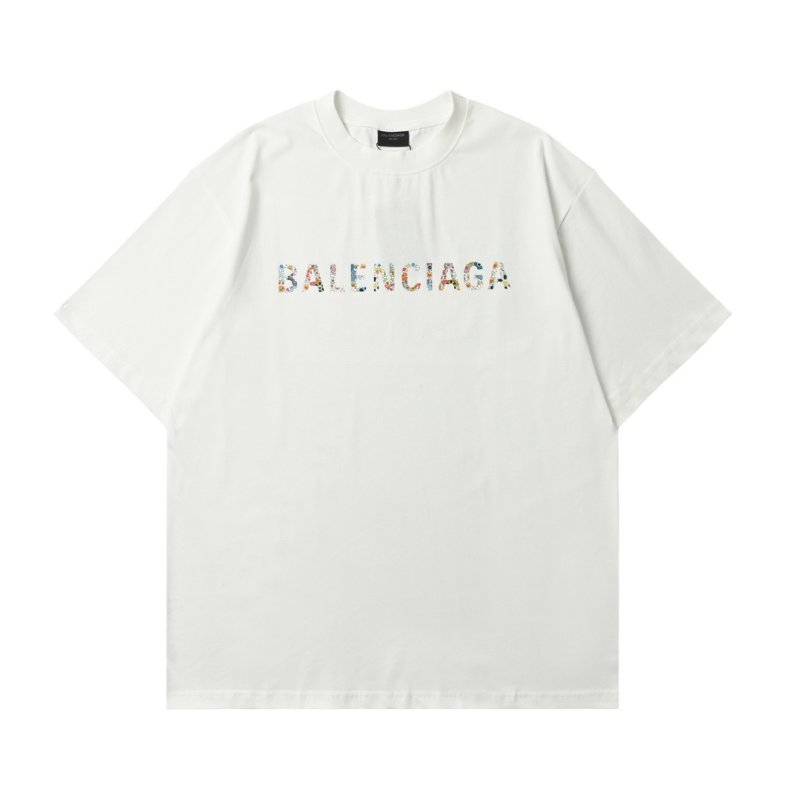 Balenciaga Logo White Short Sleeve T-Shirt view