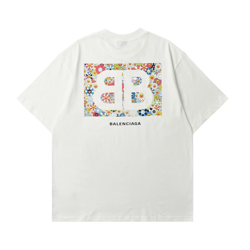 Balenciaga Logo White Short Sleeve T-Shirt view