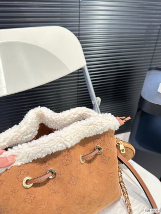 Louis Vuitton Suede Bucket Bag - Caramel view 6