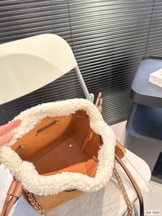 Louis Vuitton Suede Bucket Bag - Caramel view 9
