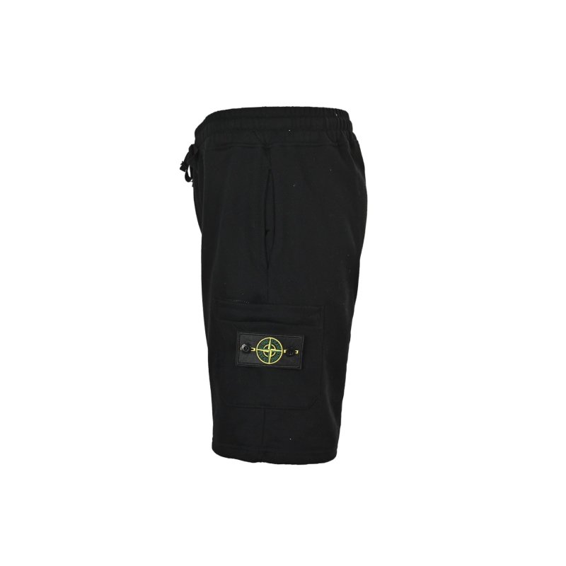 Black Drawstring Shorts with Cargo Pockets view