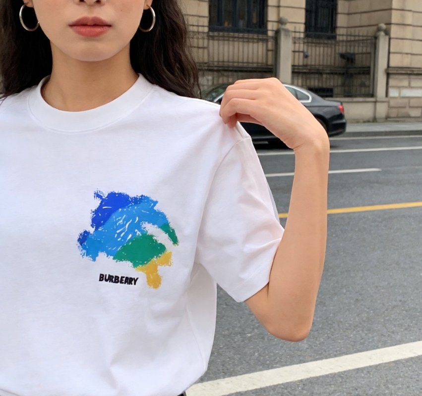 Burberry Colorblock Map White T-Shirt