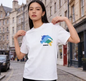 Burberry Colorblock Map White T-Shirt view 3
