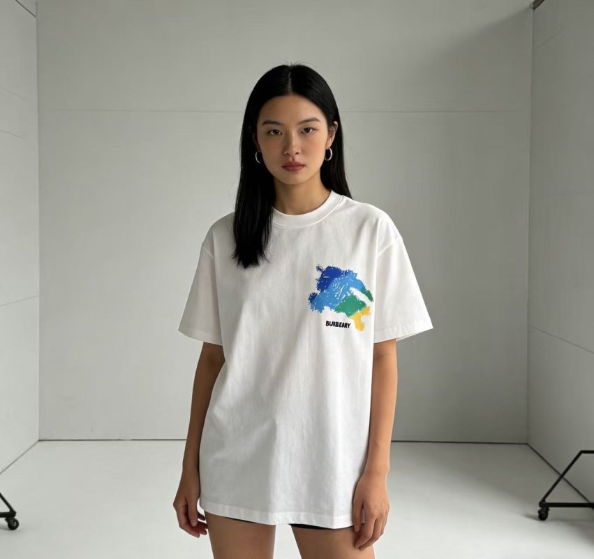Burberry Colorblock Map White T-Shirt view