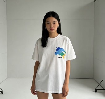 Burberry Colorblock Map White T-Shirt view 5
