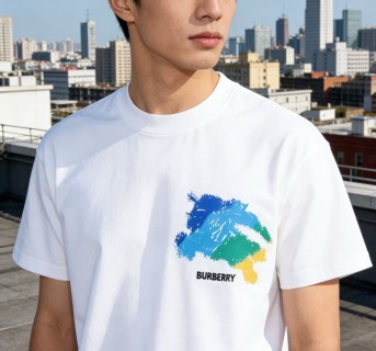 Burberry Colorblock Map White T-Shirt view 6