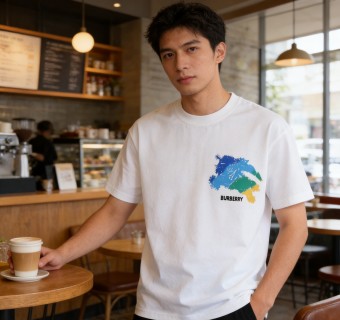 Burberry Colorblock Map White T-Shirt view 7