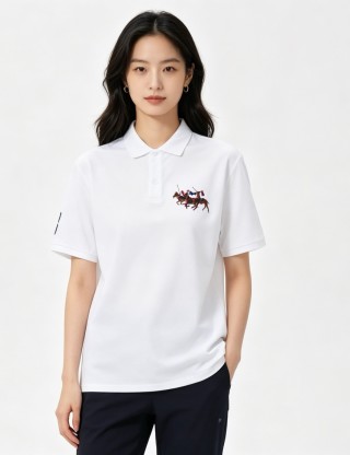 Burberry EKD Embroidered White Polo Shirt