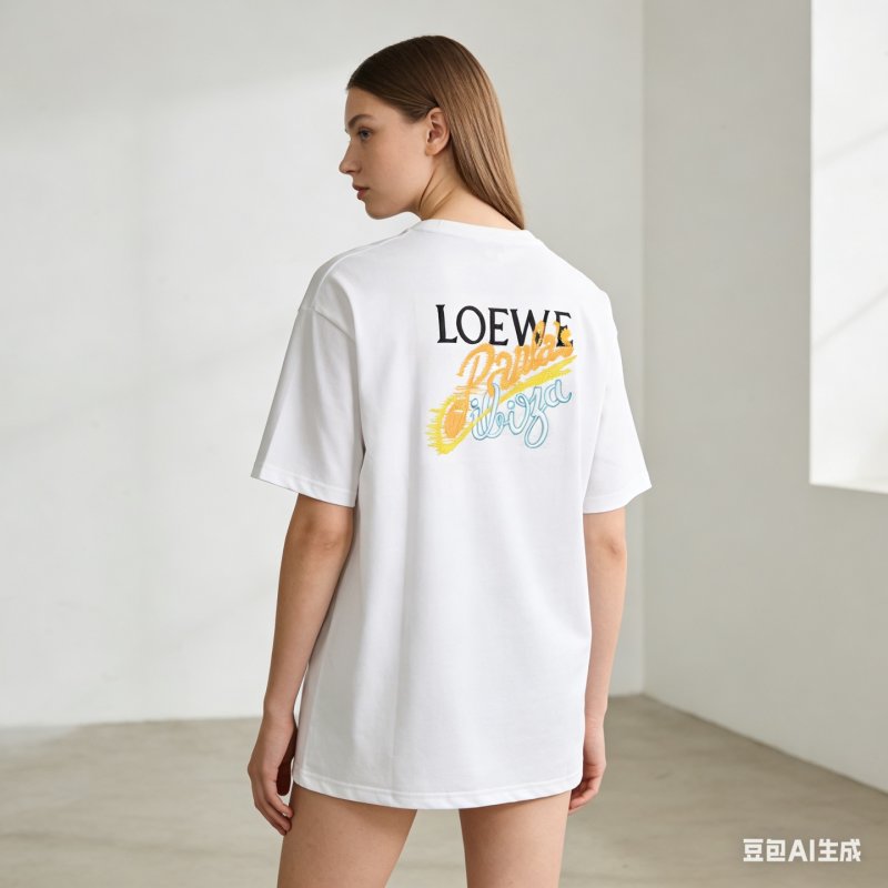 White Graphic Short Sleeve T-Shirt with Colorful Embroidery