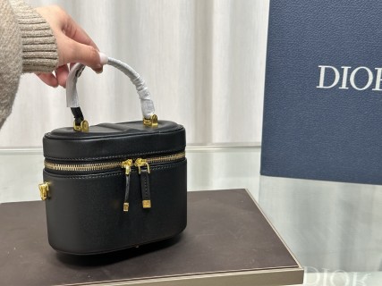 Dior CD Monogram Canvas Vanity Case Cosmetic Box Bag view 2