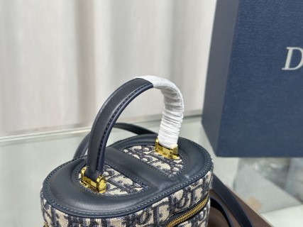 Dior CD Monogram Canvas Vanity Case Cosmetic Box Bag view 4