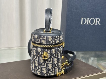 Dior CD Monogram Canvas Vanity Case Cosmetic Box Bag view 5