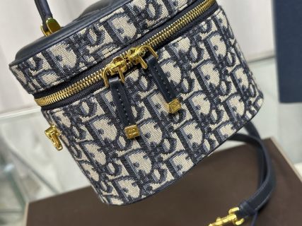 Dior CD Monogram Canvas Vanity Case Cosmetic Box Bag view 6