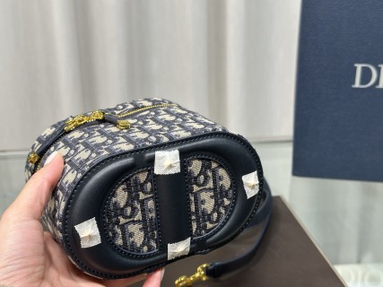 Dior CD Monogram Canvas Vanity Case Cosmetic Box Bag view 7