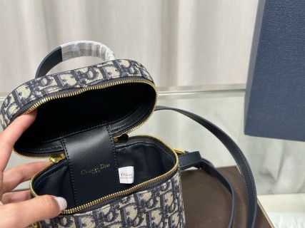 Dior CD Monogram Canvas Vanity Case Cosmetic Box Bag view 8