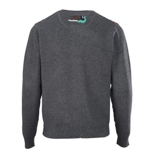 Louis Vuitton Argyle Jacquard Wool Sweater Grey view 3