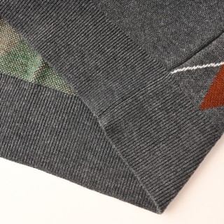 Louis Vuitton Argyle Jacquard Wool Sweater Grey view 5