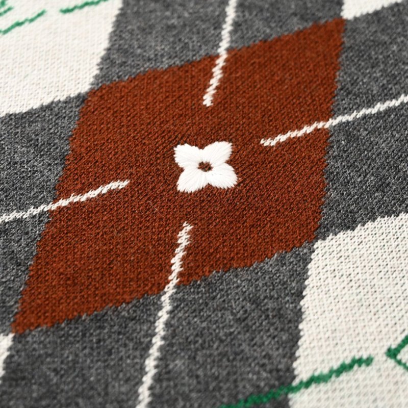 Louis Vuitton Argyle Jacquard Wool Sweater Grey view