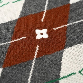 Louis Vuitton Argyle Jacquard Wool Sweater Grey view 8