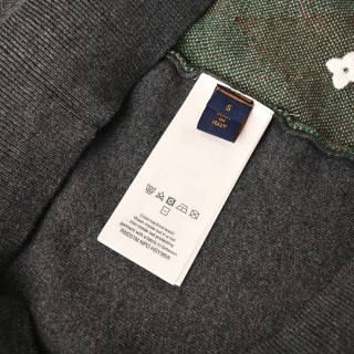 Louis Vuitton Argyle Jacquard Wool Sweater Grey view 9