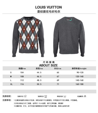 Louis Vuitton Argyle Jacquard Wool Sweater Grey view 10