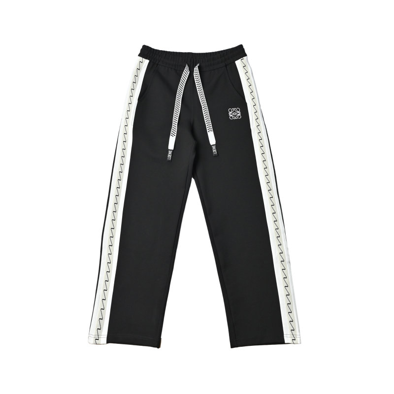 Black Track Pants with White Side Stripe view