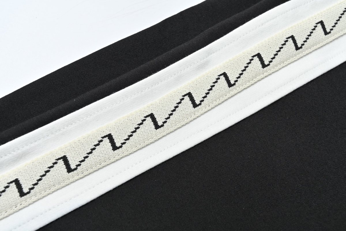 Black Track Pants with White Side Stripe view
