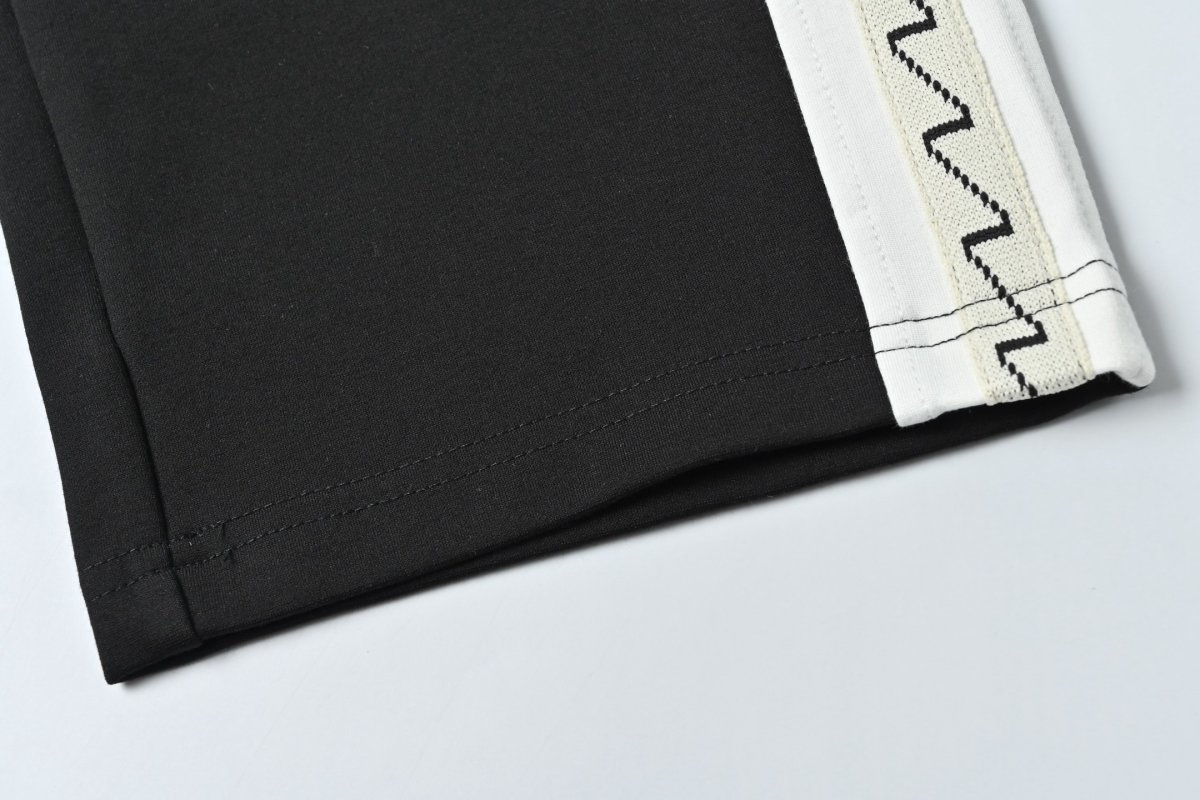 Black Track Pants with White Side Stripe view