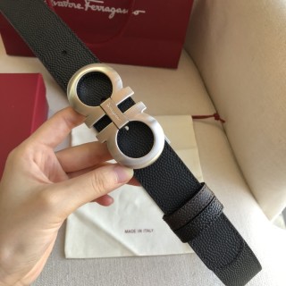 Salvatore Ferragamo Double-Sided Black Leather Belt with Silver Buckle view 6