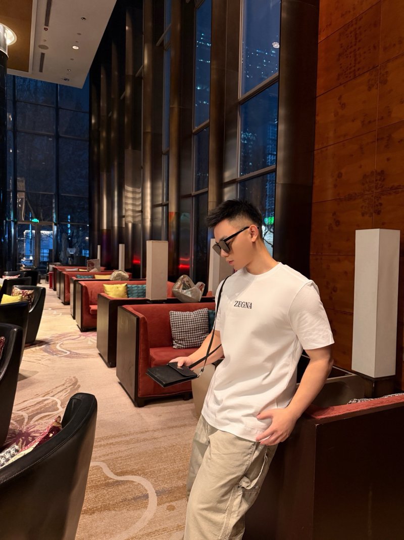 Zegna White Logo Short Sleeve T-Shirt view